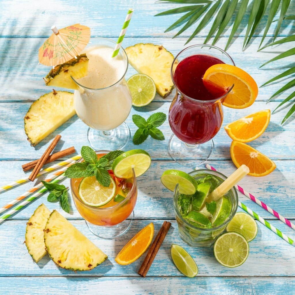 Cocktail flat lay